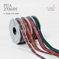 RIBBON RIBBON 27016515 - 27016525 - 10 yards - Checkered Ribbon - Christmas