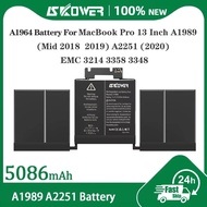 SKOWER A1964 Laptop Battery For MacBook Pro 13 Inch A1989 (Mid 2018 2019)  A2251 (2020) EMC 3214 335