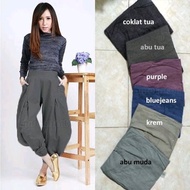 harem pants rok celana hijaber layer palazo kulot joger aladin coklat