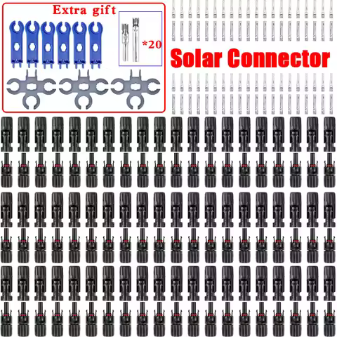 10/20/50/100/300/600Pcs Solar Connector PV Plug 1000V DC 30A Connectors Kit With Wrench for Photovol