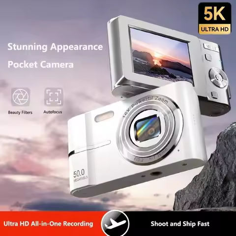 5K Digital Camera 50MP 16X Student Camera Outdoor Anti-Shake Digital Video Camera Flash Video Record