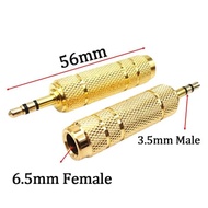 Adaptor Audio AUX 3.5mm Male ke 6.35mm Female Jack Converter Headphone Studio Zinc Alloy Gold Plated