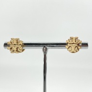 [二手] Tory Burch 小號雙 T 標誌耳釘，18K鍍金，73221，6.26克，金色
