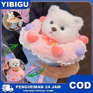 Cute Character Doll Bouquet Bucket Flower Doll and Lotso/Rabbit Bouquet Gown Hampers Graduation Gift