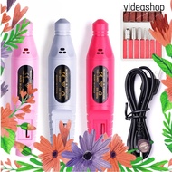 Electric Nail Drill Machine Usb Plug Set With 6 Bits Pedicure File Sanding Buffer Driller Grinder Polishing Nails Tool