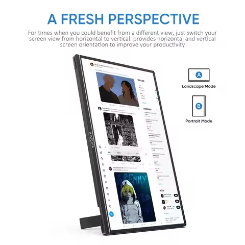 ARZOPA 16" 2.5K QHD Portable Monitor 16:10 IPS Screen with type-c mini hdmi Second Display for MAC/L