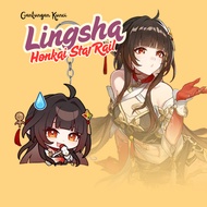 GANTUNGAN Lingsha HSR Keychain | Lingsha Honkai Star Rail Premium Laser Cutting UV Acrylic Keychain 