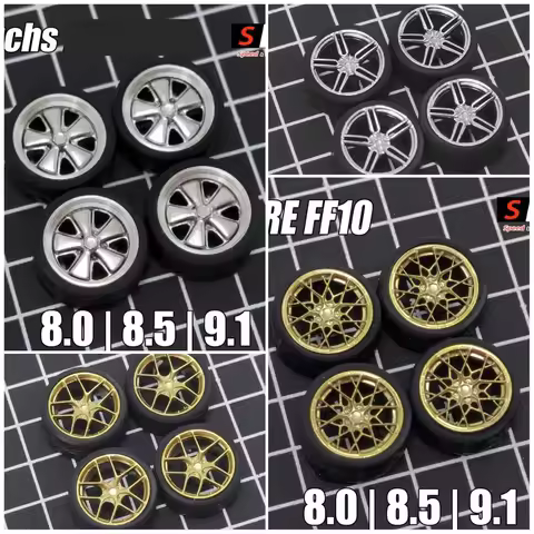 1/64 SW Wheels 9.7mm/10.3mm/11.1mm Tires Te37sl Fuchs/ HER FF10/ HRE R101/vossen Hf1 1:64 Supercar M