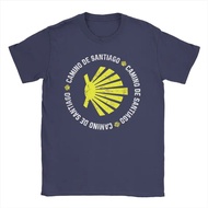 T-shirt lelaki dan wanita, corak Buen Camino De Santiago, kapas tulen, lengan pendek, t-shirt Compos