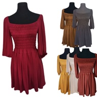 WONDRESSFUL EZRA Smocking M-XL Garterized Dress 3/4 sleeves