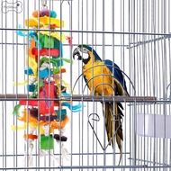 จี้กรงนกที่มีสีสัน PetStbuyi นกแก้วของเล่นของเล่นบล็อกไม้เคี้ยวหลากสีสำหรับ GG-MY นกแก้วขนาดเล็ก