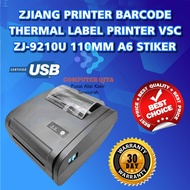 Barcode Printer Thermal Label Printer Vsc Zj-9210U Zj9210U 110Mm A6 *New Arrival
