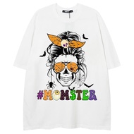 Oversized Casual Men T Shirt All Saints' Day Cotton Short Sleeved Baggy Size Halloween Student Tshir