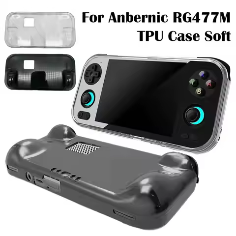 2in1 TPU Case for Anbernic RG477M, Soft Ergonomic Grip Cover, Wear-Resistant Shockproof Shell for An