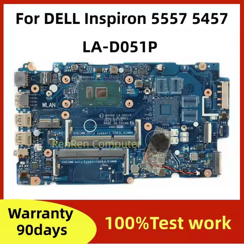 BAV00 LA-D051P For DELL Inspiron 5557 5457 P39F F49F P29F laptop motherboard 4405U i3 i5 i7 6th Gen 