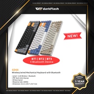 darkFlash GD68 Wireless 2.4G, Bluetooth & USB Hot Swap Mechanical Keyboard (K Yellow Switch)