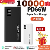 [True capacity] 66W Mini power bank 10000mAh With 2 USB Type c input powerbank fast charging Gift