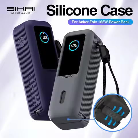 SIKAI Silicone Powerbank Case for Anker Zolo 25000mAh 165W Power Bank Includes a TF/SIM card storage
