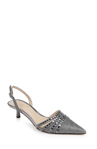 Jewel Badgley Mischka Katalina Bejeweled Slingback with Kitten Heel