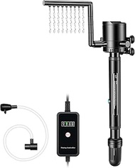 Aquarium Internal Filter with UVC Steriliser & Timer, 5-in-1 Filter Pump for 60L Fish Tank, 6W Lamp 