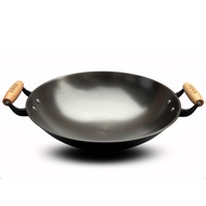 Konco 34cm Chảo Gang Đúc không lớp phủ woks bếp ga nặng duuty truyền thống thủ công nồi nấu ăn Hướng