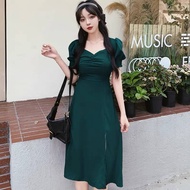 green dress for women dress women casual korean style beach dress summer outfit women elegant dress 
