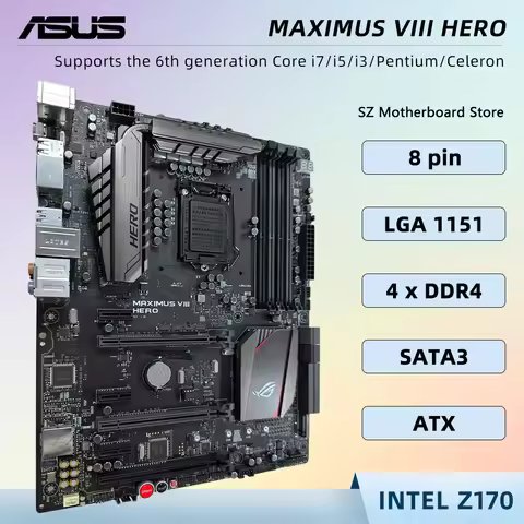 ASUS MAXIMUS VIII HERO Z170 Kit Motherboard LGA 1151 Support Intel Core I7-6700K I5-6600K I5-6500 DD