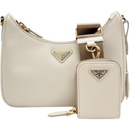 PRADA/Prada 1BH204 2005 復刻版單肩背包，Saffiano 皮革，白色皮革/金色五金，女士 [二手]