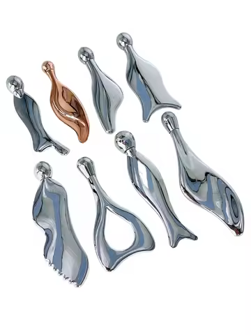 Metal Gua Sha Plate Facial Skin Lifting Tighten Roller Guasha Tools Roller Head Facial Gua Sha Board