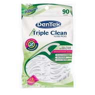 Package of 90/150 dental Floss Picks and tongue cleaner DenTek Triple Clean Floss Picks 90/150 count