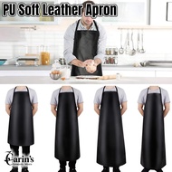 PU Soft Leather Apron Waterproof Oil-proof Apron Chef Butcher Apron Lengthened PVC Leather Apron