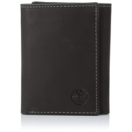 Timberland Mens Leather Trifold Wallet With ID Window Black Hunter