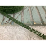Cheap Zone~HA49~Green 8mm Wide Cotton Thread Lace Left 3929cm Sale (3540cm Long) DIY~