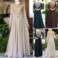 2023 Muslimah Plus Size Long Sleeve LaceyMaxi Dinner Evening Dress Gown