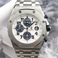 Aibi Royal Oak Offshore 26170ST White Surface Blue Chronograph Date Automatic Mechanical Watch Audemars Piguet