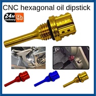 Motorcycle CNC aluminum alloy style hexagon plum blossom oil dipstick