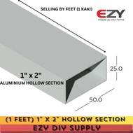 (1 FEET) 1" X 2" ALUMINIUM RECTANGULAR HOLLOW BAR