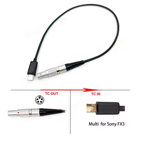 5-Pin Timecode for Sony FX3 FX30 Cable, Ambient Recording 0B 5pin Output to MICRO-USB/ Multi Sony FX