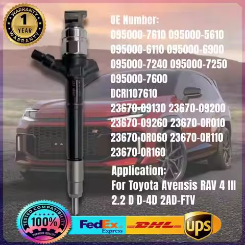 095000-5610 23670-0R010 095000-7240 23670-09130 DCRI107610 Fuel Injector for Toyota Avensis RAV 4 II