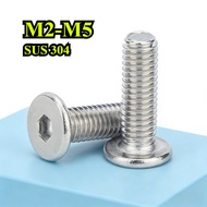 [ZQ-R] 304 Stainless Steel CM Thin Flat Head Hexagon Socket Screw Countersunk Head Bolt Flat Head Ma