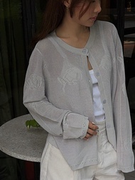 Rush Official Rosanne Cardigan คาร์ดิแกนผ้านิตทอดอกกุหลาบ
