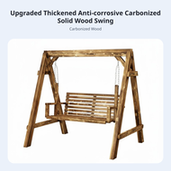 Garden Double Swing Chair Outdoor Wooden Swing Seat Balcony Indoor Leisure Chair for Home