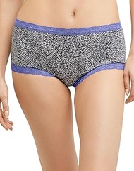 Womens One Fab Fit Microfiber and Lace Boyshort, 6