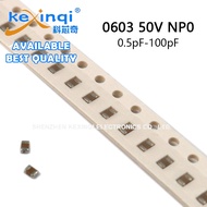 (50pcs) 0603 SMD 50V NP0 Capacitor 0.5pF 1pF 1.5pF 2.2pF  2.7pF 3.3pF 3.9pF 4.7pF 5.1pF 6.8pF 9.1pF 