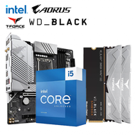 【重磅價】Intel【14核】Core i5-13600KF+技嘉 B760M AORUS ELITE AX+十銓 T-FORCE VULCAN ECO DDR5-6000 16G*2(銀)+WD_BLACK SN850X 1TB