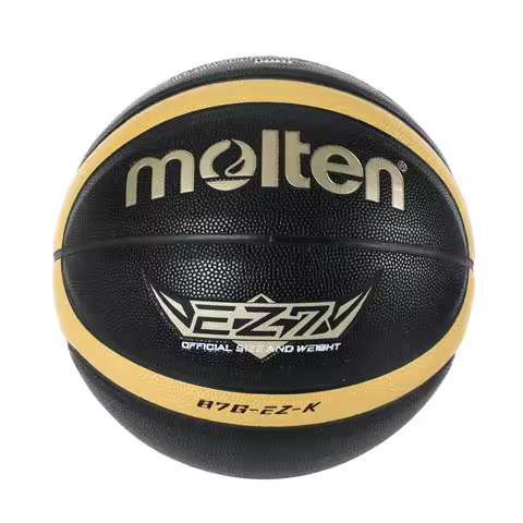 Molten Size 5 6 7 Basketball EZ-K Black Gold PU Outdoor Indoor Balls Women Youth Man Match Training 