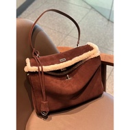 Balenciaga Autumn Winter Lamb Wool Suede rodeo * bag Underarm bag Portable Tote bag Shoulder Messeng