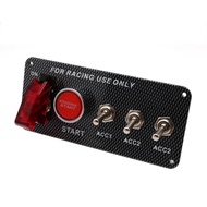 Carbon Fiber Panel Modified Waterproof Switch Racing Switch Starter Wiring Harness 5Toggle Switch