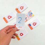 Smart Learning Cards Complete Set of 42 Letters and Numbers Cards for Children to Learn Vietnamese a