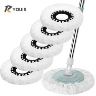 YOUIS 1pc Mop Head Replacement, Round Shape Microfiber Spin Mop Replacement Head, Durable Reusable R